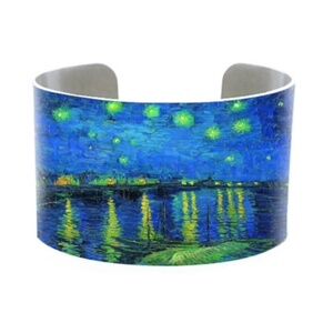 Starry Night Aluminum Cuff Bracelet – Lightweight Artistic Jewelry Gift Idea